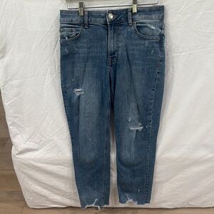 Maurice’s Distressed Straight Leg Jeans with Raw Hem